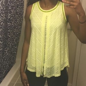 Lime green/yellow sleeveless top